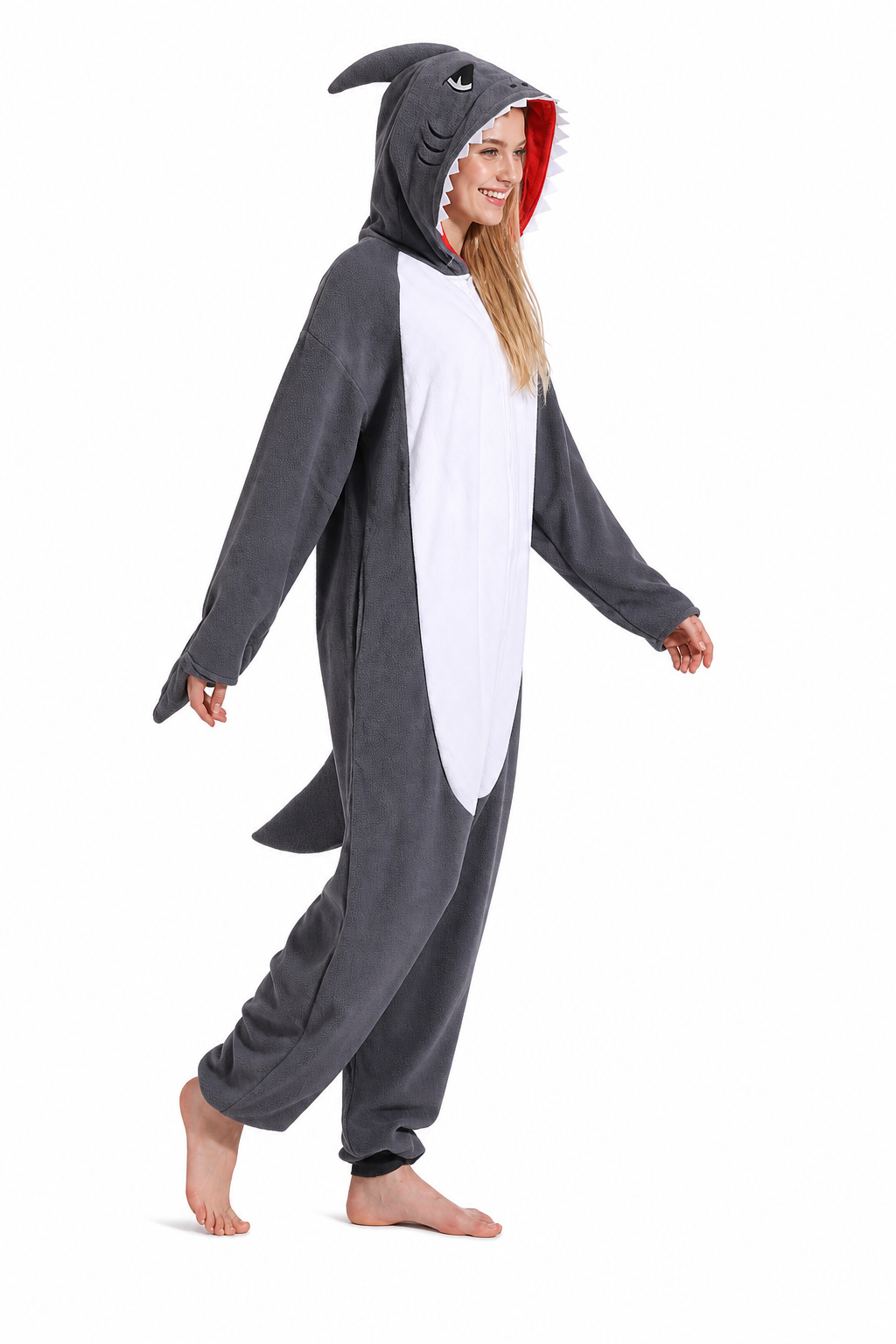 Adult Dark Grey Shark Kigurumi Onesie
