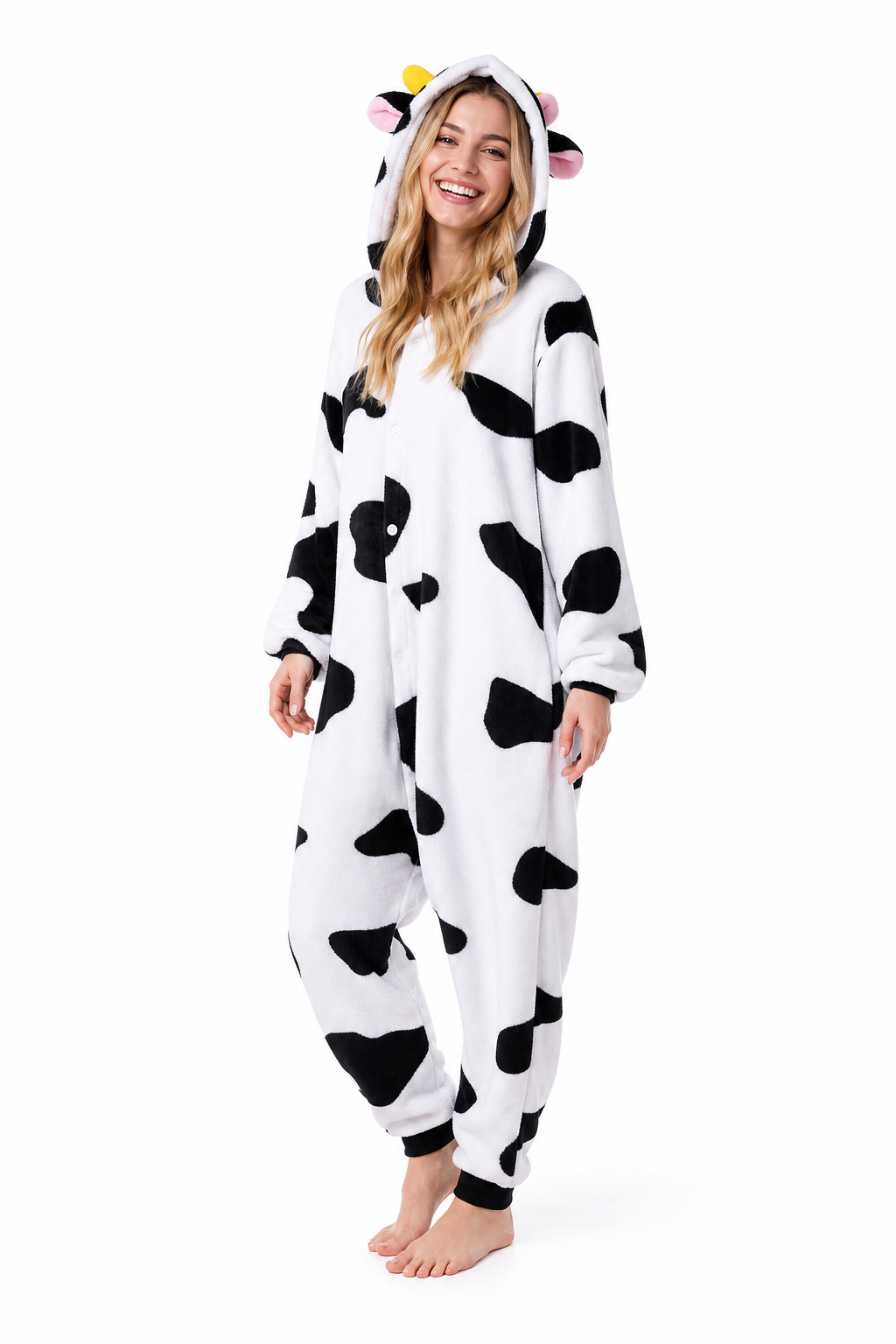Adult Cow Kigurumi Onesie with Horns