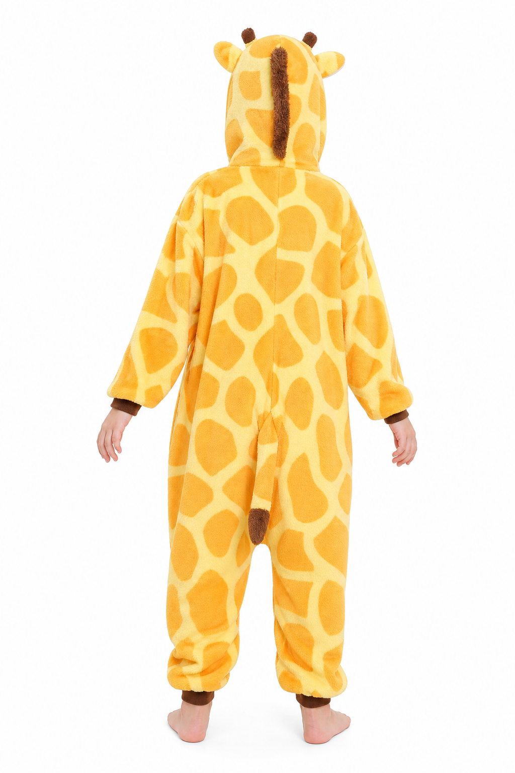 Kids' Hooded Yellow Giraffe Plush Kigurumi Onesie