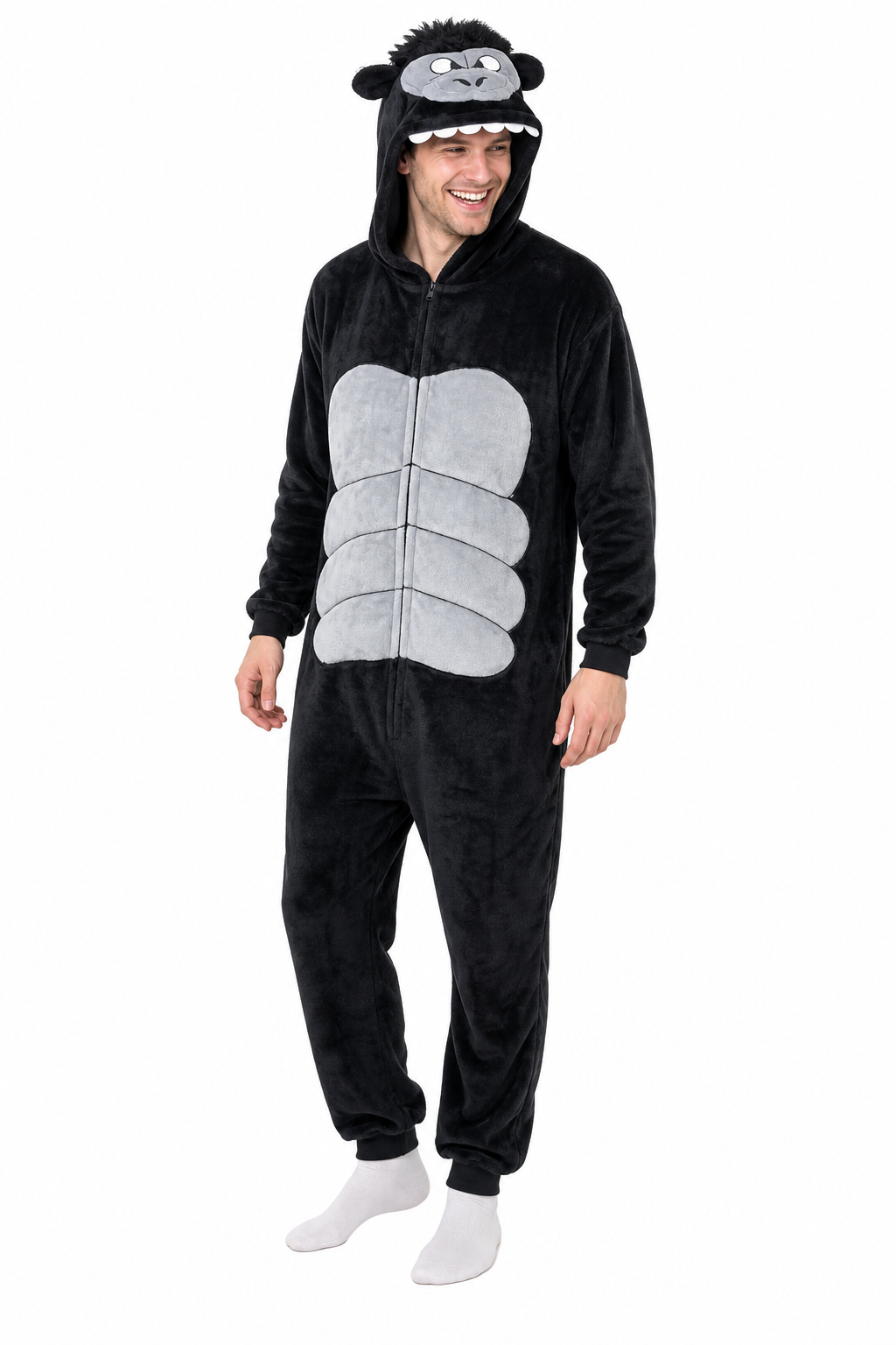 Adult Hooded Black Gorilla Kigurumi Onesie