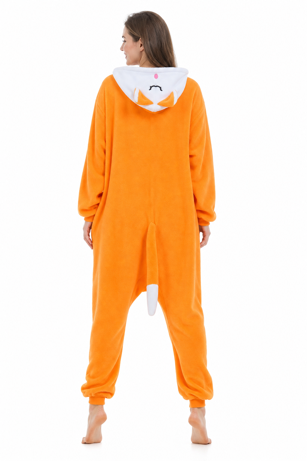 Adult Hooded Blushing Orange Fox Kigurumi Onesie