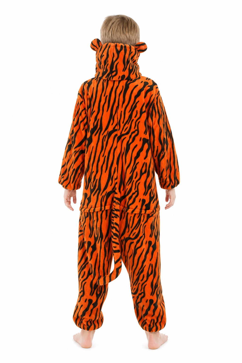 Kids' Hooded Bengal Tiger Plush Kigurumi Onesie
