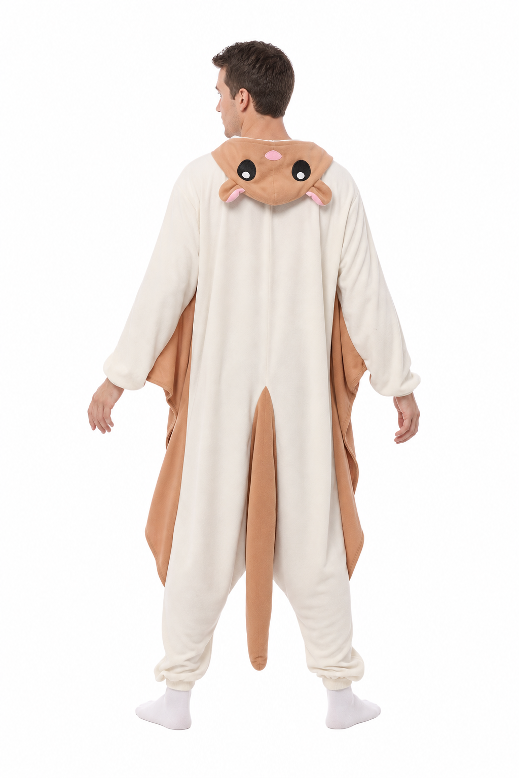 Adult Cream and Brown Flying Squirrel Onesie