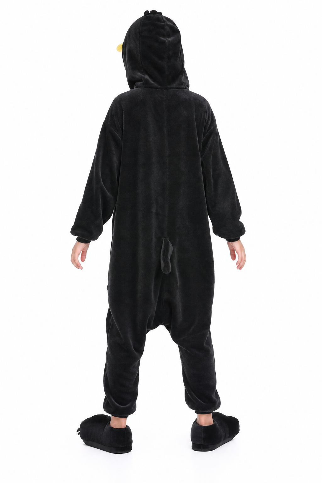 Kids' Hooded Black and White Penguin Plush Kigurumi Onesie