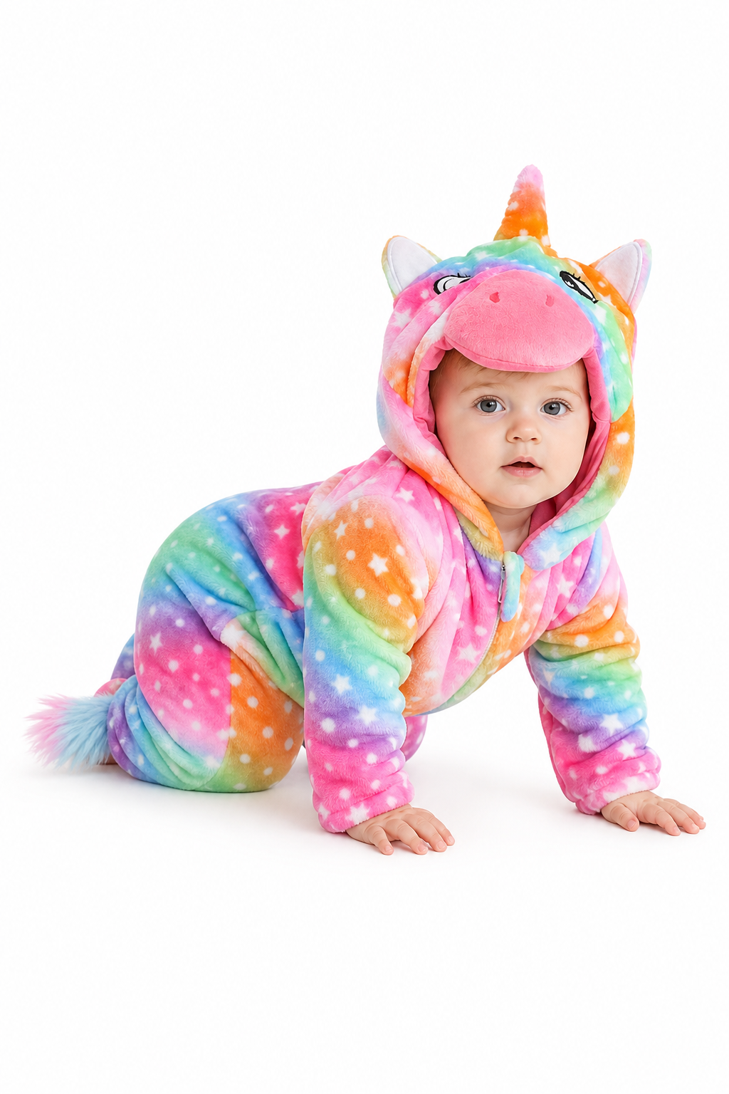 Baby Rainbow Star Unicorn Plush Onesie