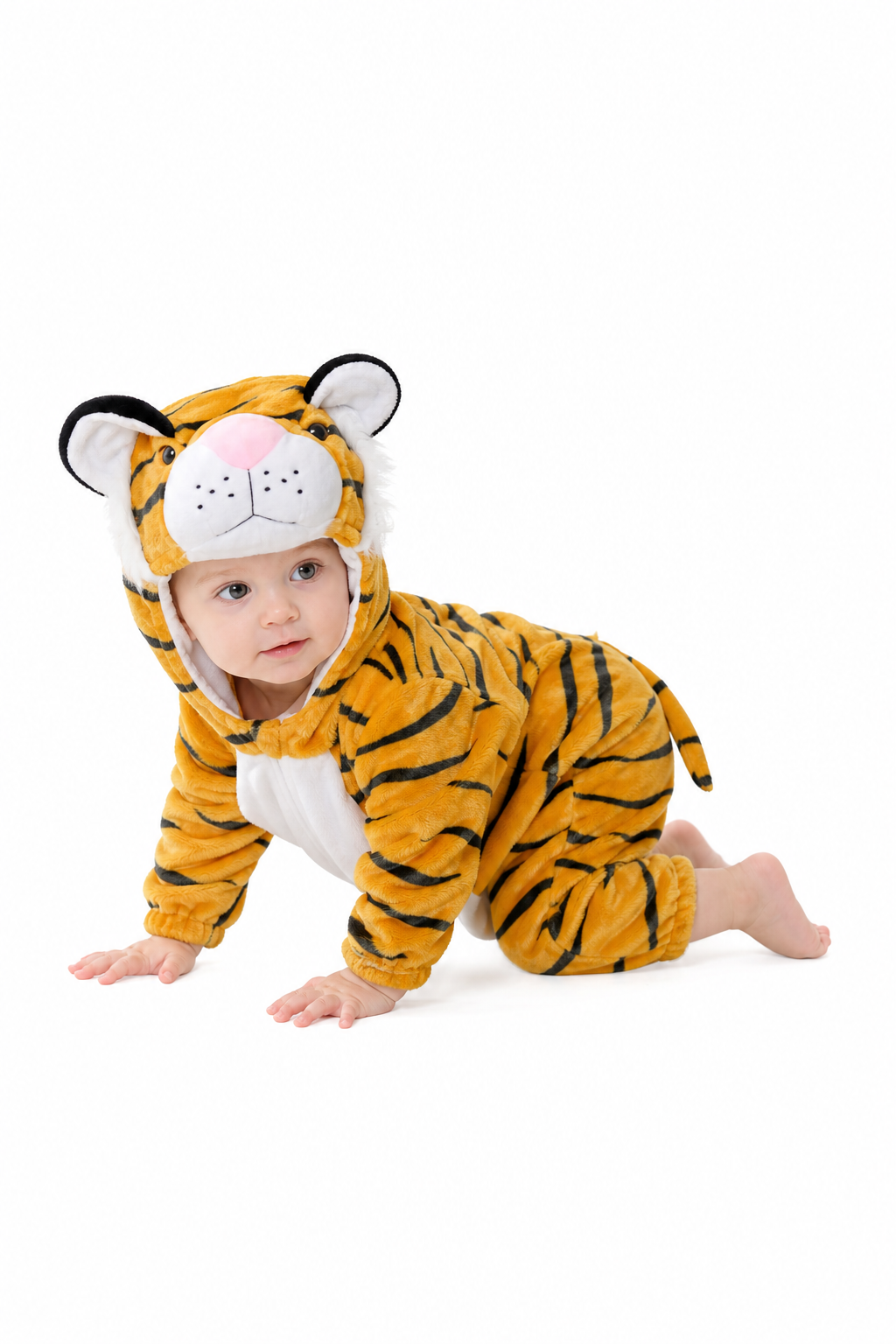 Baby Plush Tiger Hooded Kigurumi Onesie