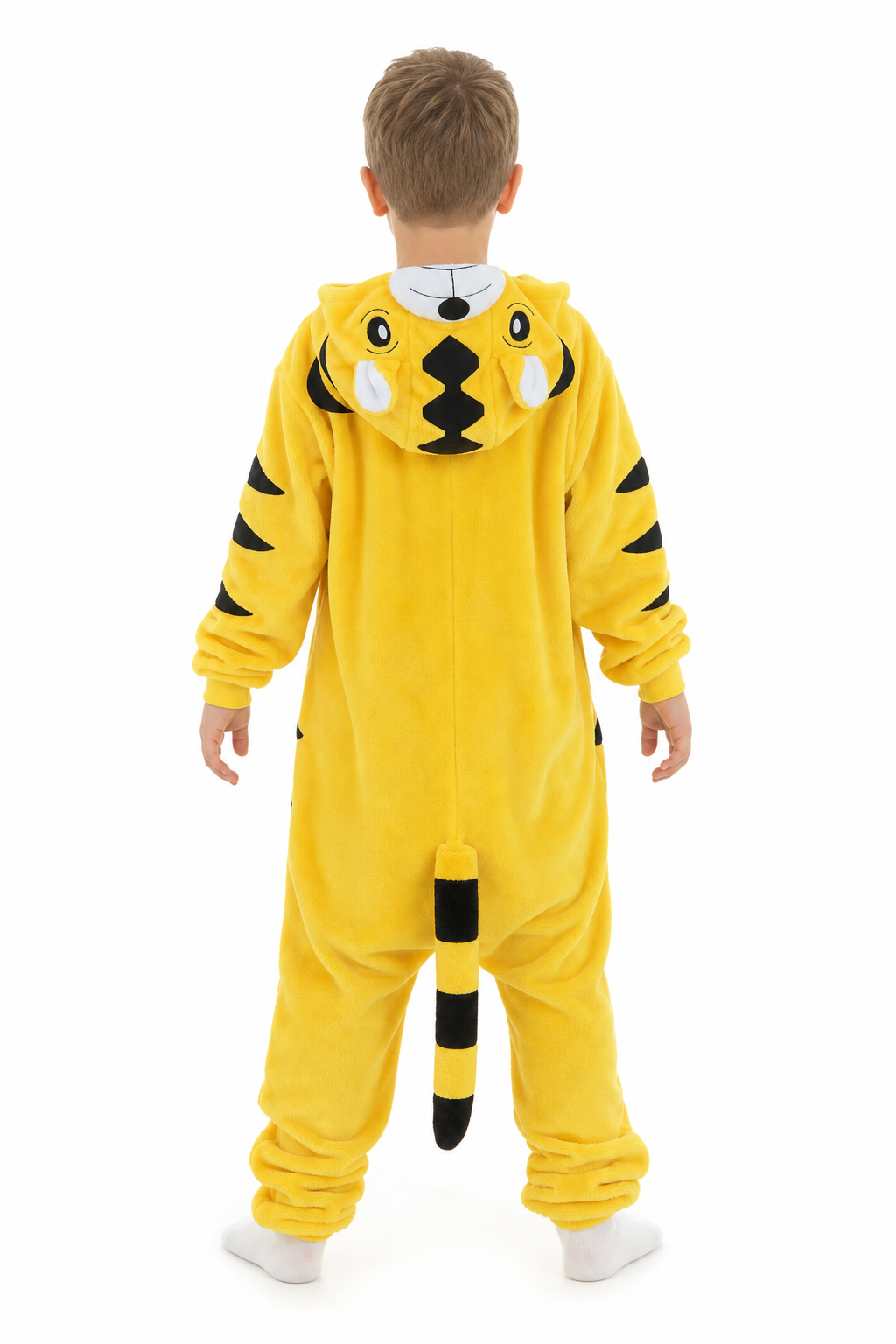 Kids' Hooded Golden Tiger Kigurumi Pajama Onesie