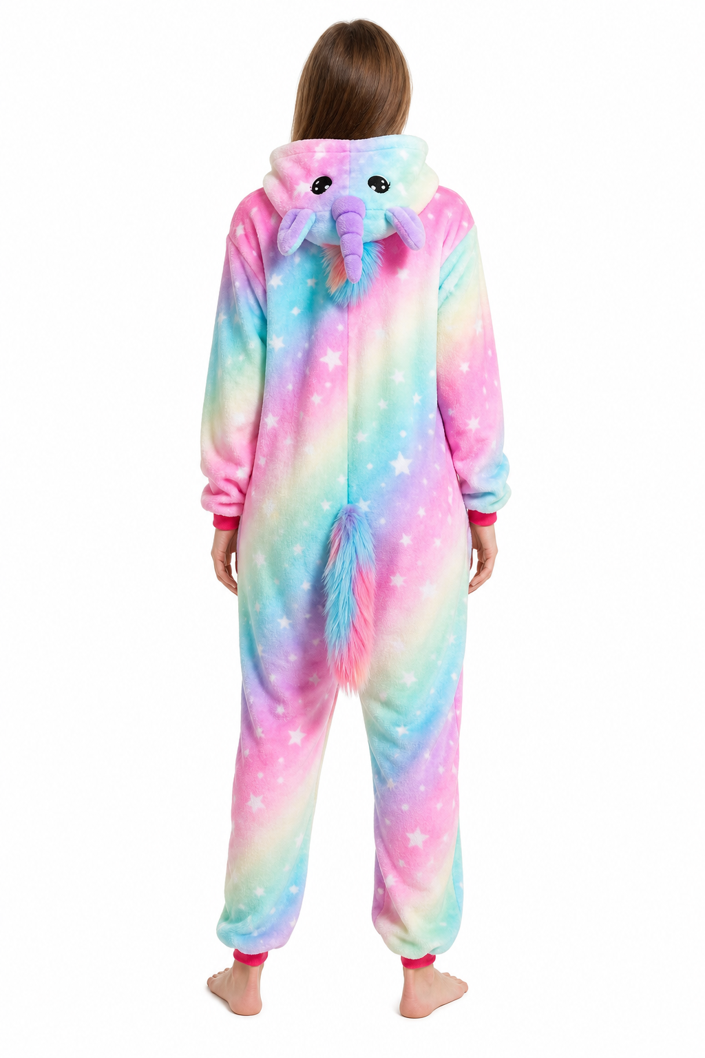 Adult Hooded Pastel Aurora Star Unicorn Kigurumi Onesie