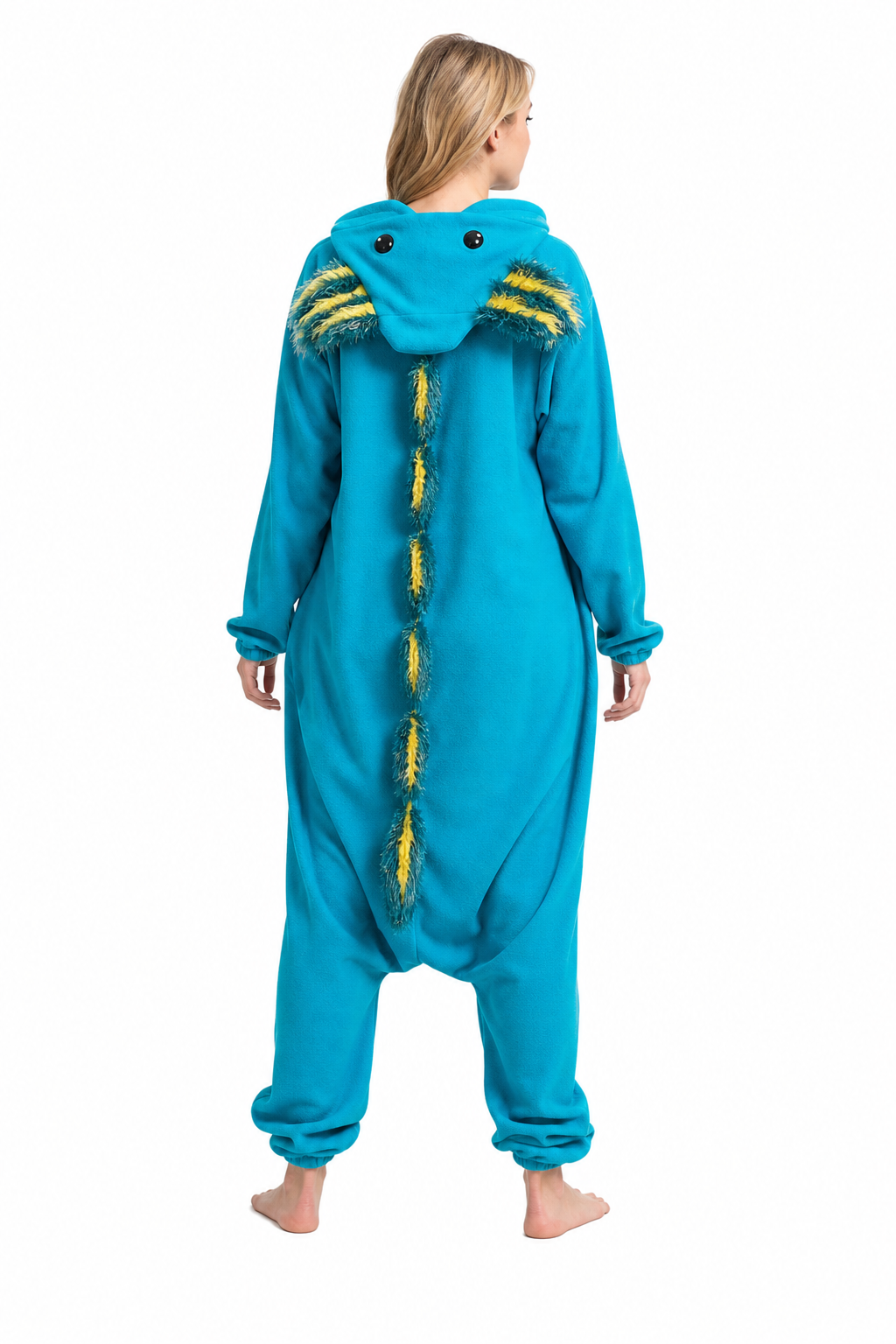 Adult Blue and Yellow Axolotl Fleece Kigurumi