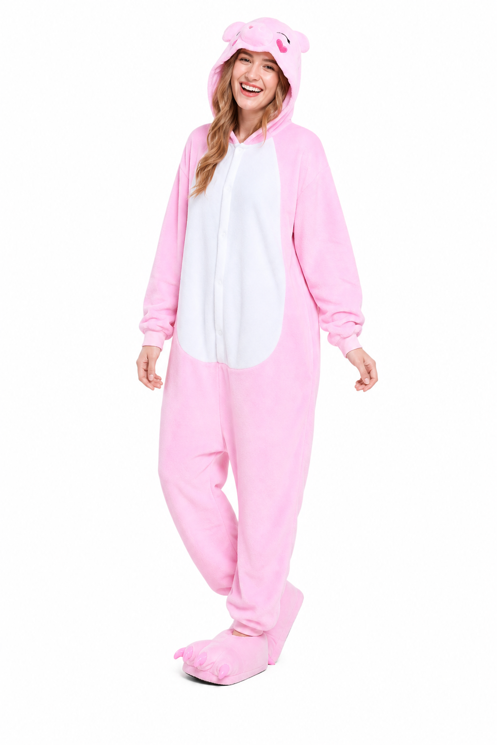 Adult Hooded Pink Pig Kigurumi Onesie
