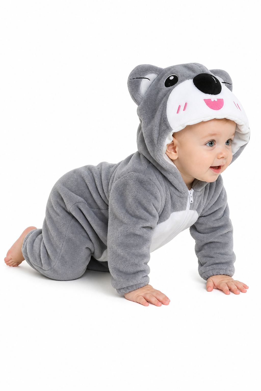 Baby Grey Koala Plush Hooded Kigurumi Onesie