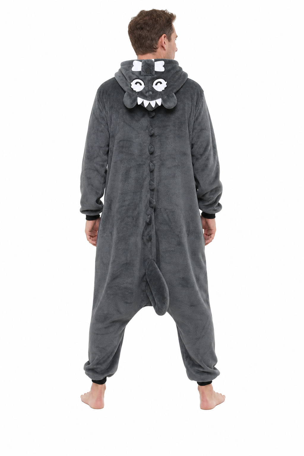 Adult Gray Plush Wolf Onesie
