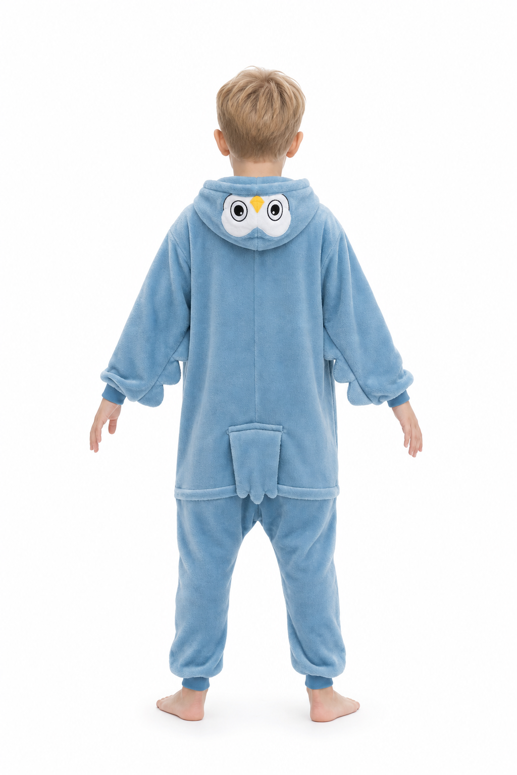 Kids' Hooded Blue Owl Kigurumi Pajama Onesie