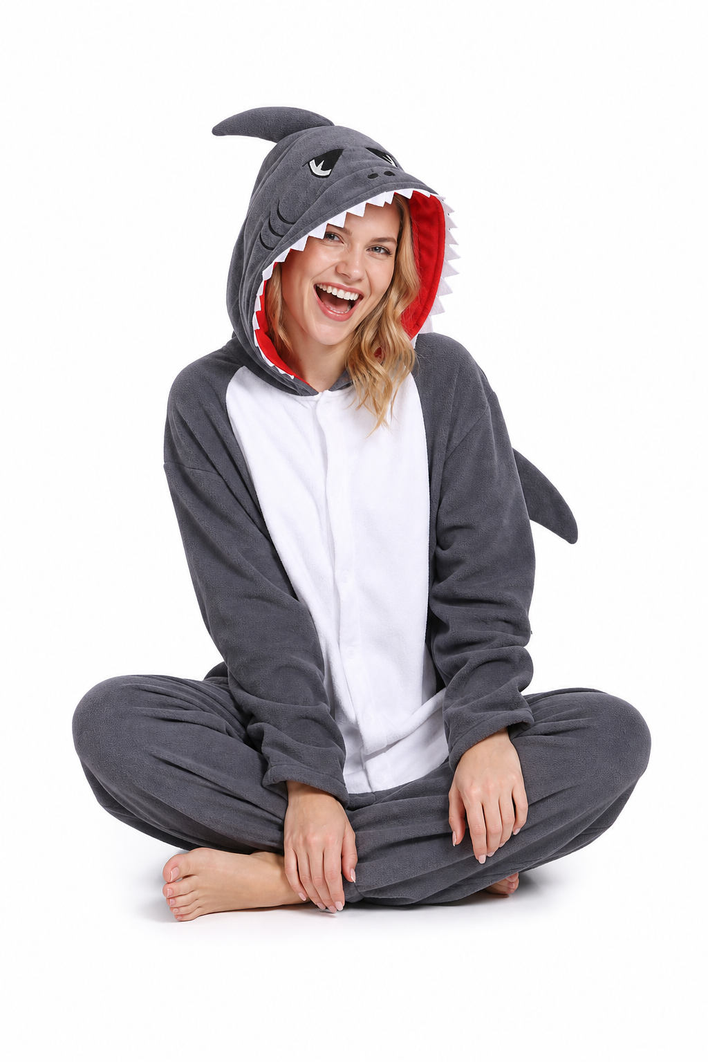 Adult Dark Grey Shark Kigurumi Onesie