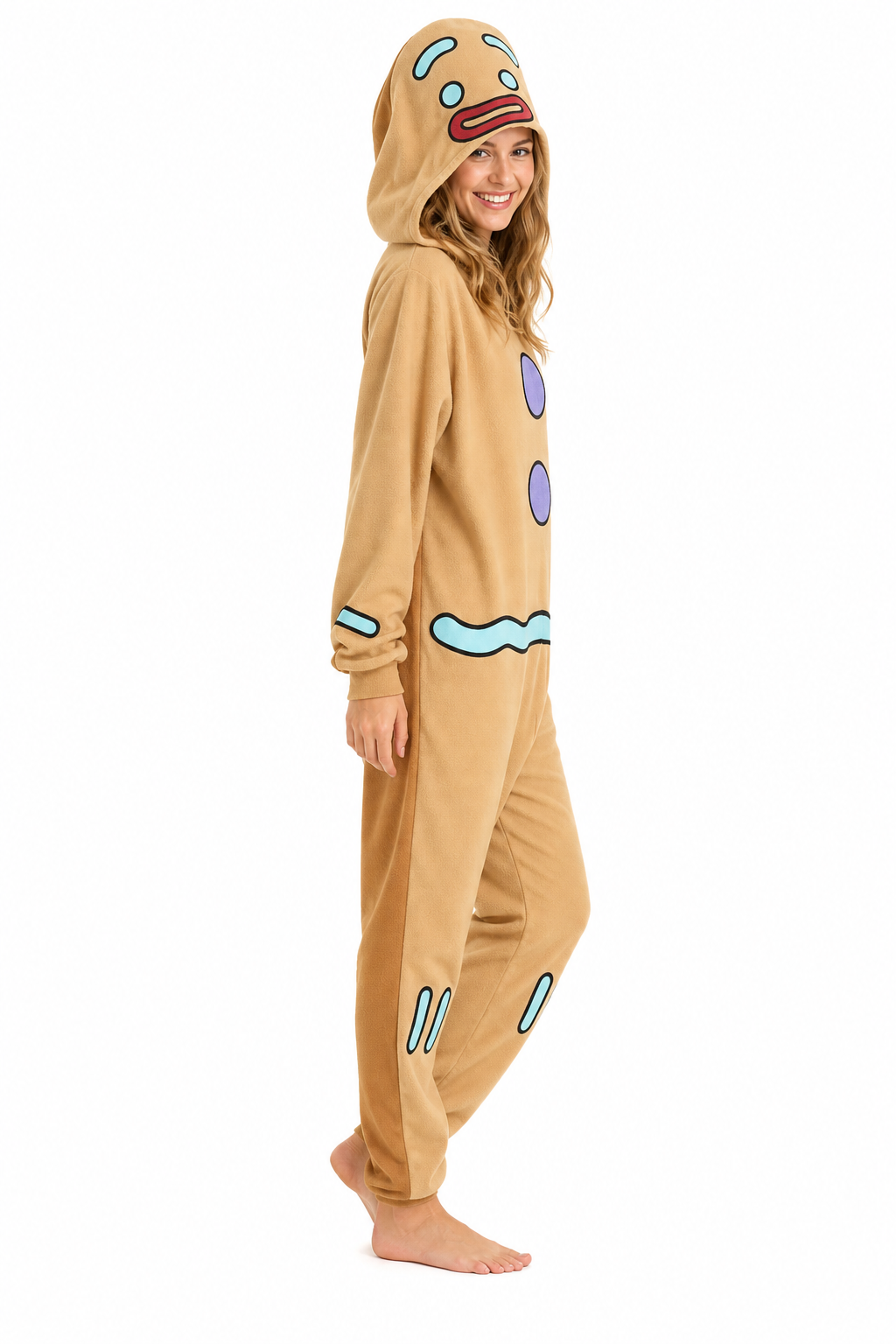 Adult Hooded Gingerbread Man Kigurumi Onesie
