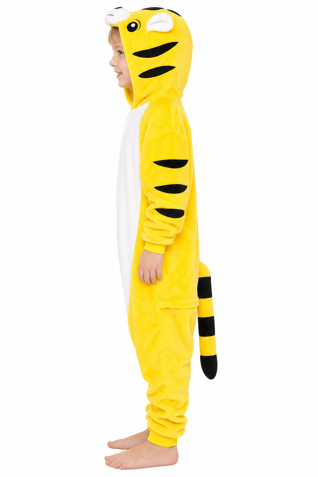 Kids' Hooded Golden Tiger Kigurumi Pajama Onesie