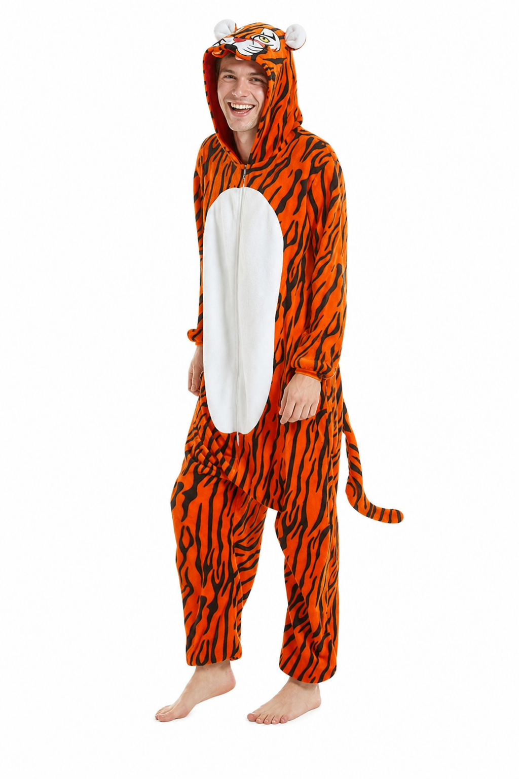 Adult Plush Orange Tiger Animal Kigurumi