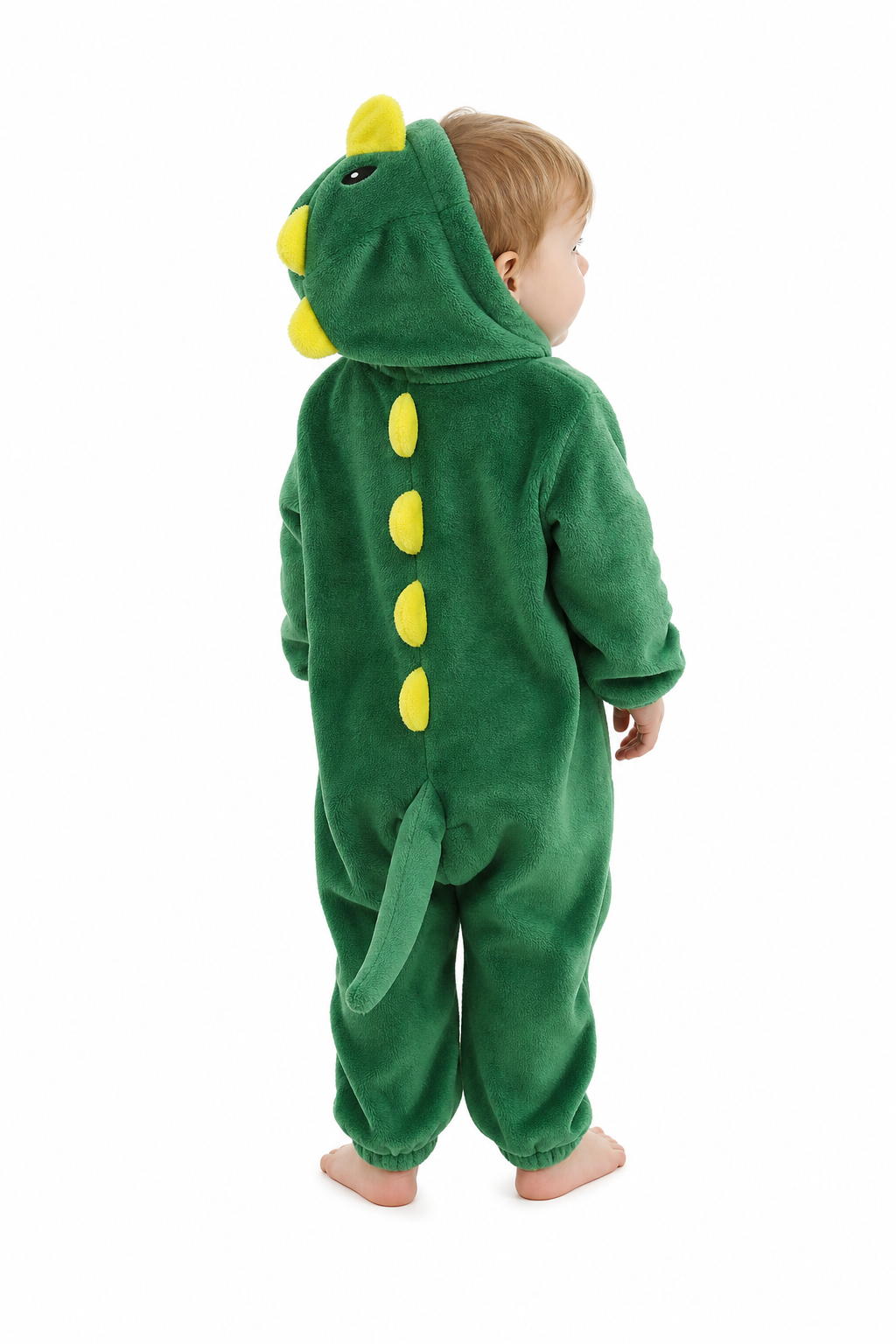 Baby Green Dinosaur Plush Hooded Onesie