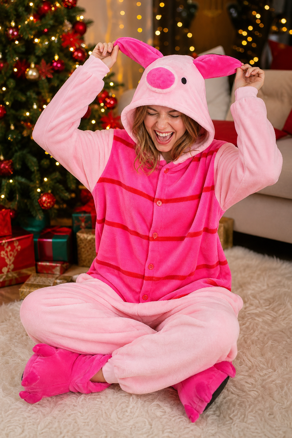 Adult Pink Piglet Kigurumi Onesie