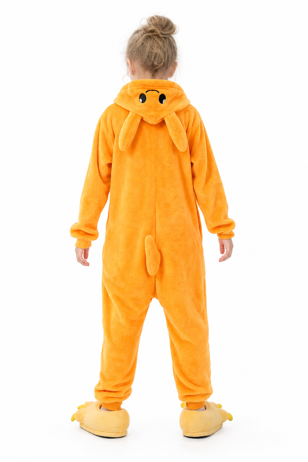 Kids' Hooded Orange Kangaroo & Joey Kigurumi Onesie