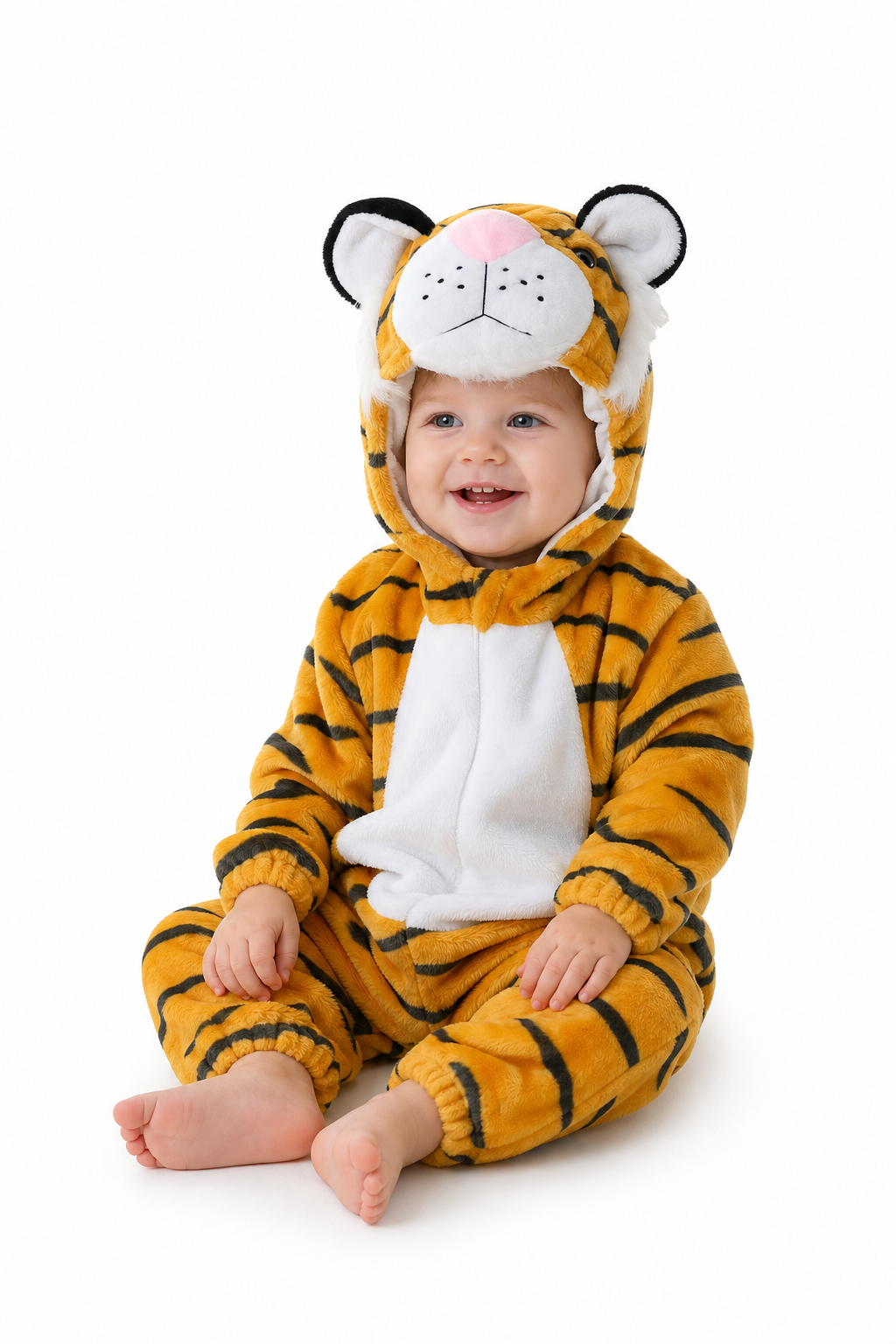 Baby Plush Tiger Hooded Kigurumi Onesie