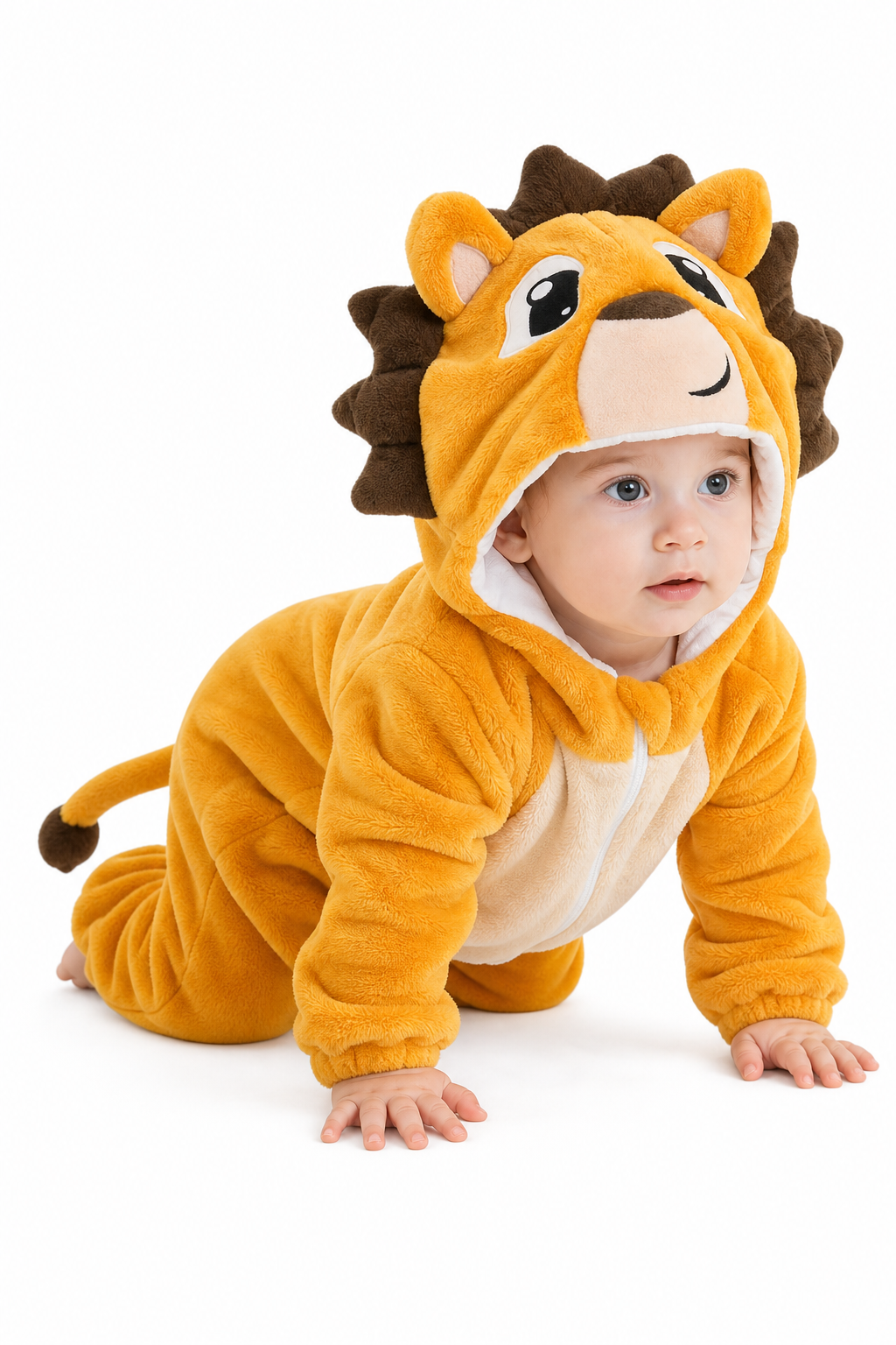 Cute Golden Baby Plush Lion Kigurumi Onesie