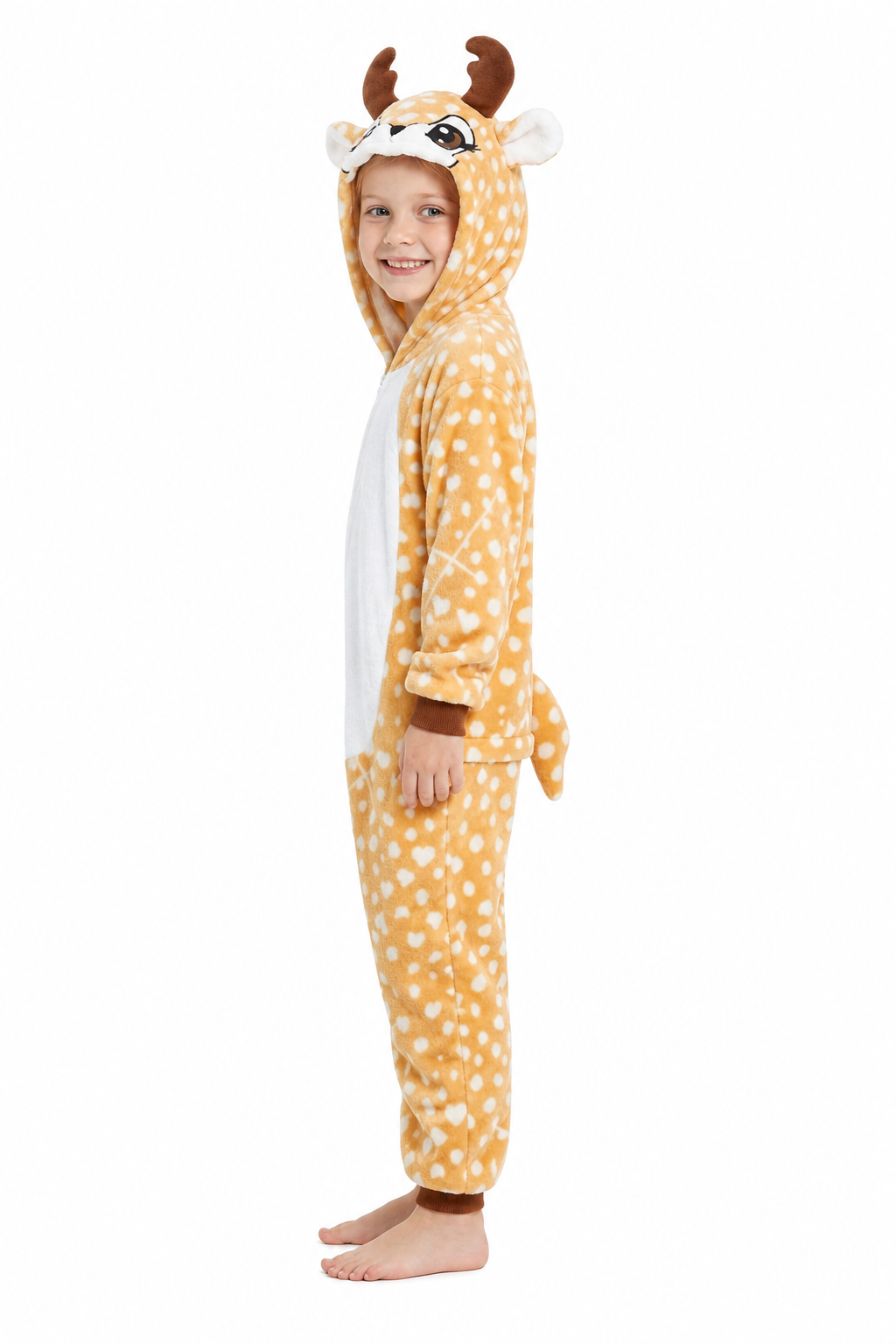 Kids' Hooded Golden Spotted Fawn Kigurumi Onesie