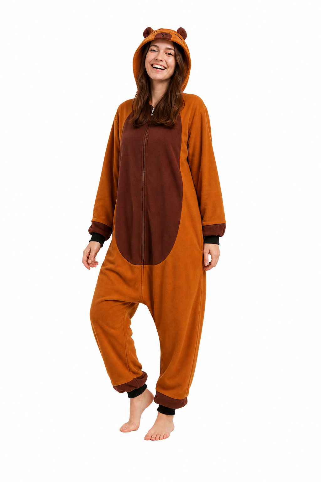 Adult Hooded Brown Bear Kigurumi Onesie