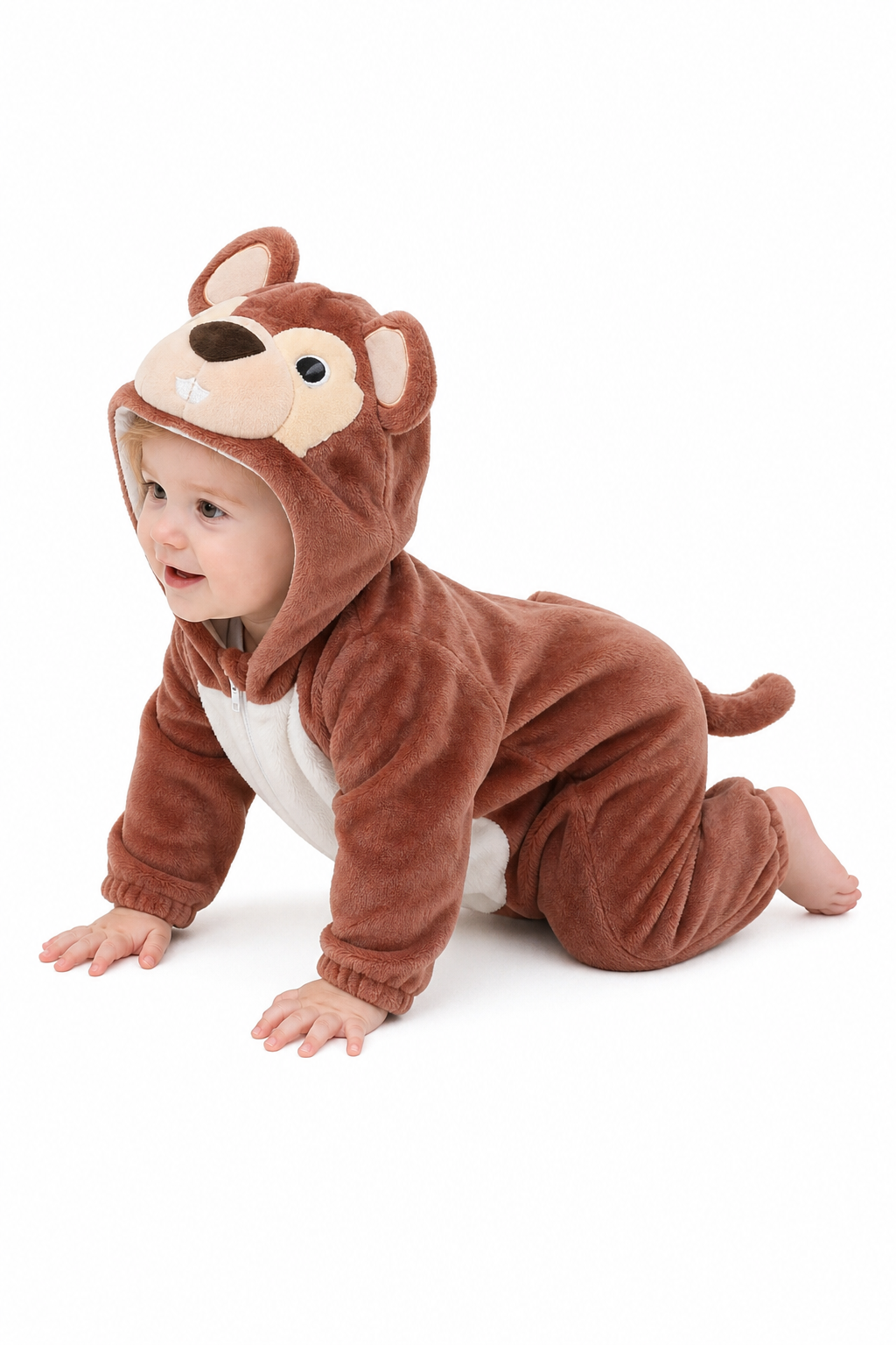 Brown Plush Squirrel Kigurumi Onesie for Baby