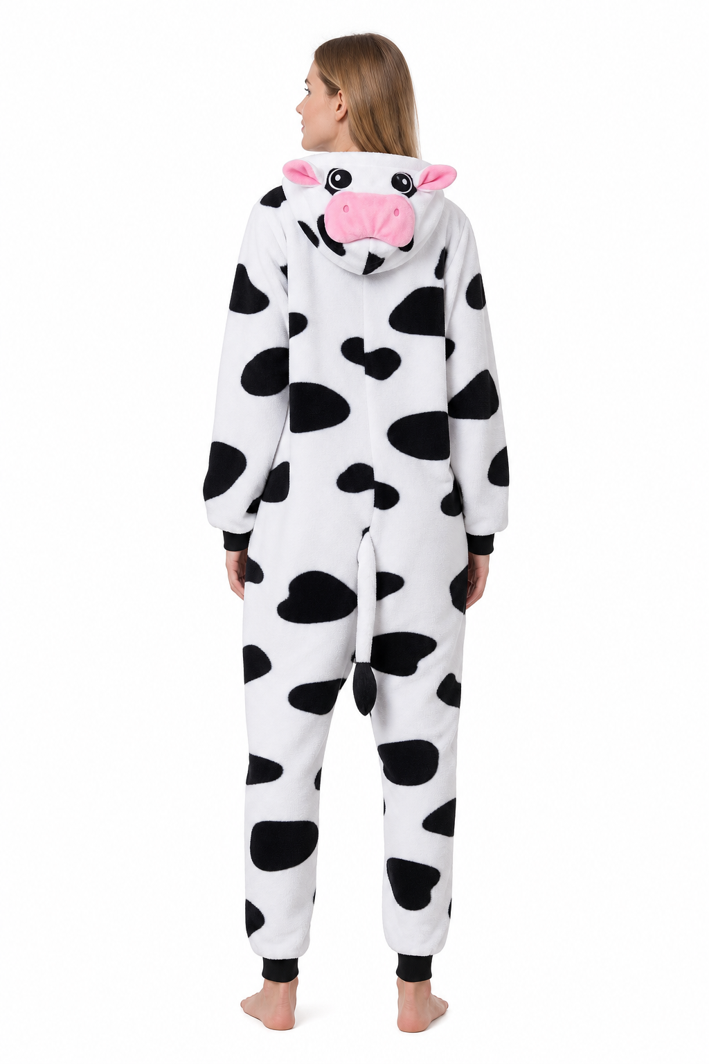 Adult Cow Kigurumi Onesie with Pink Belly