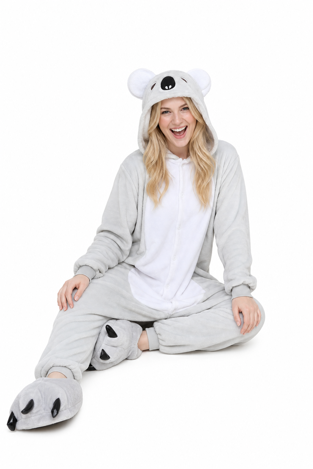 Adult Hooded Grey Koala Kigurumi Onesie