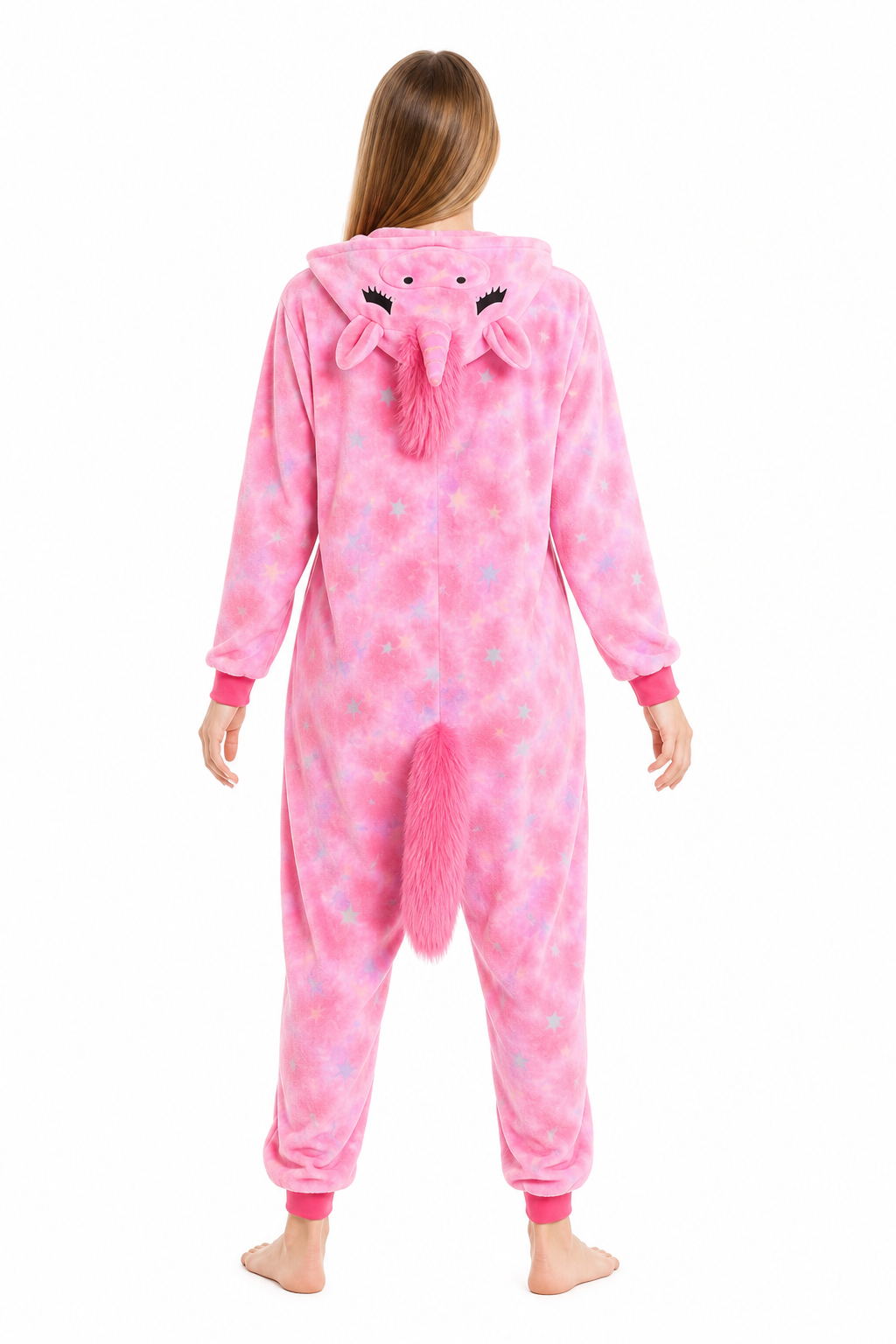 Adult Hooded Pink Starry Unicorn Kigurumi Onesie
