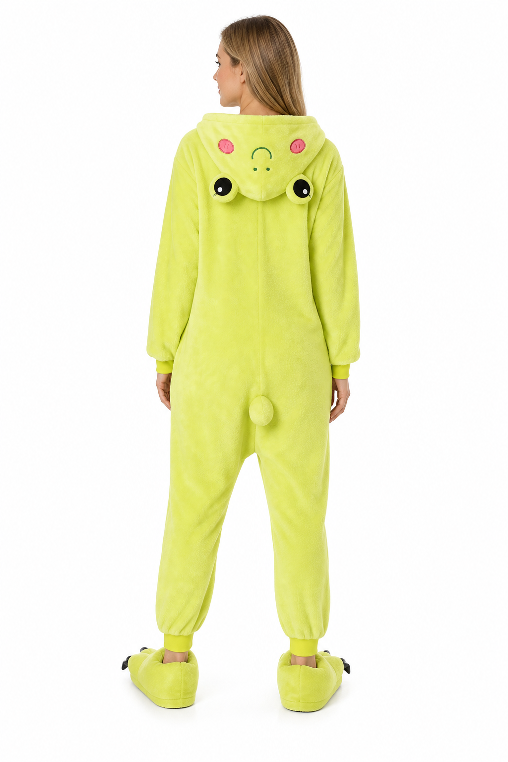 Adult Hooded Button-Up Green Frog Kigurumi Onesie