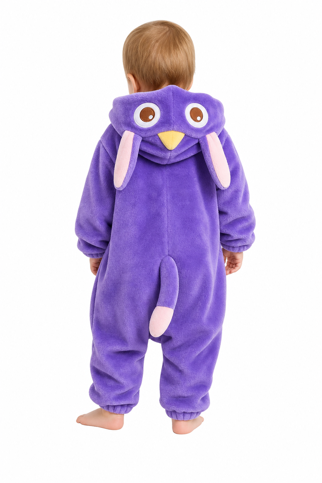 Baby Purple Plush Dragon Kigurumi Onesie with Pink Belly