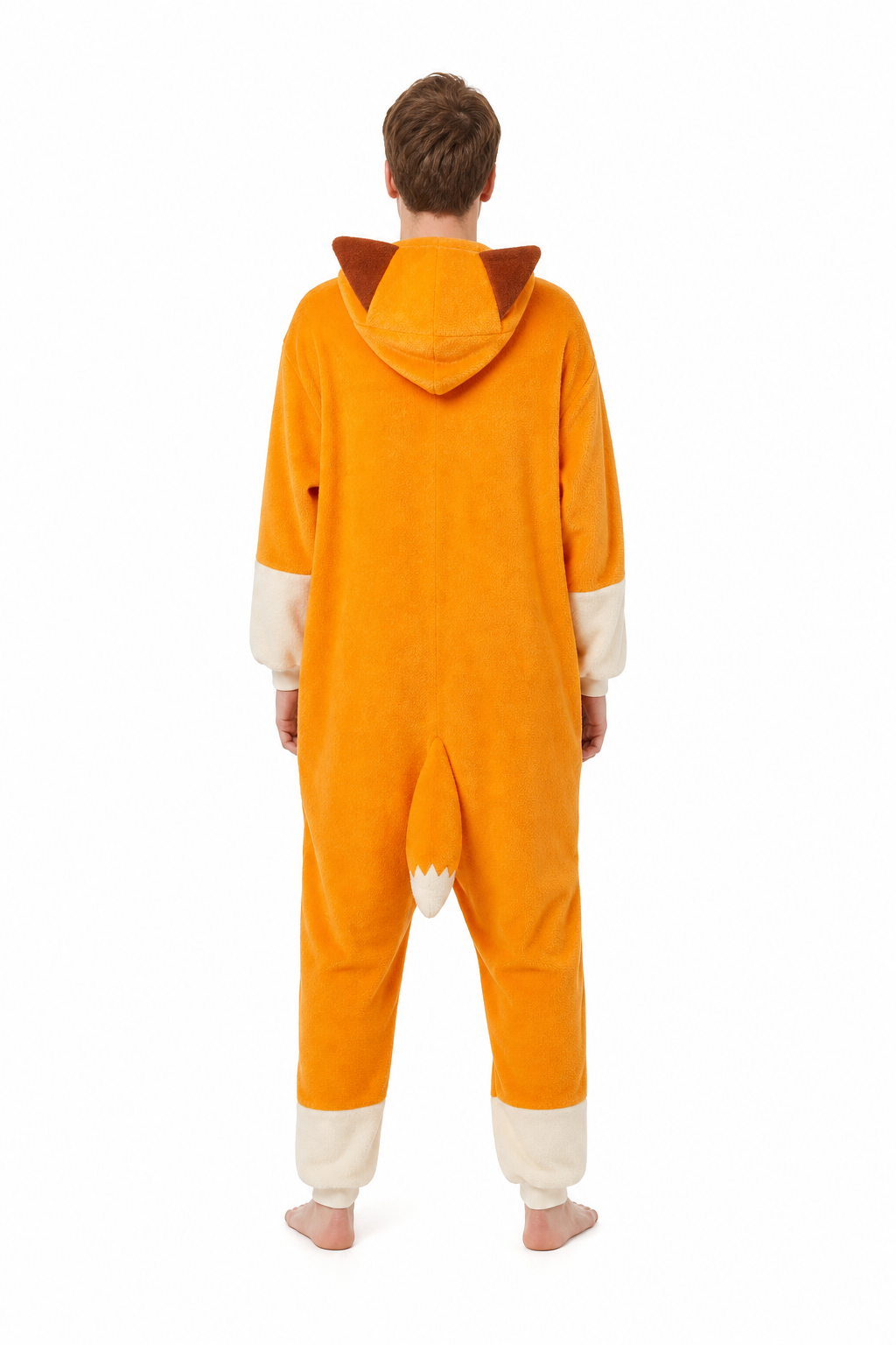 Adult Hooded Tan Orange Fox Kigurumi Onesie