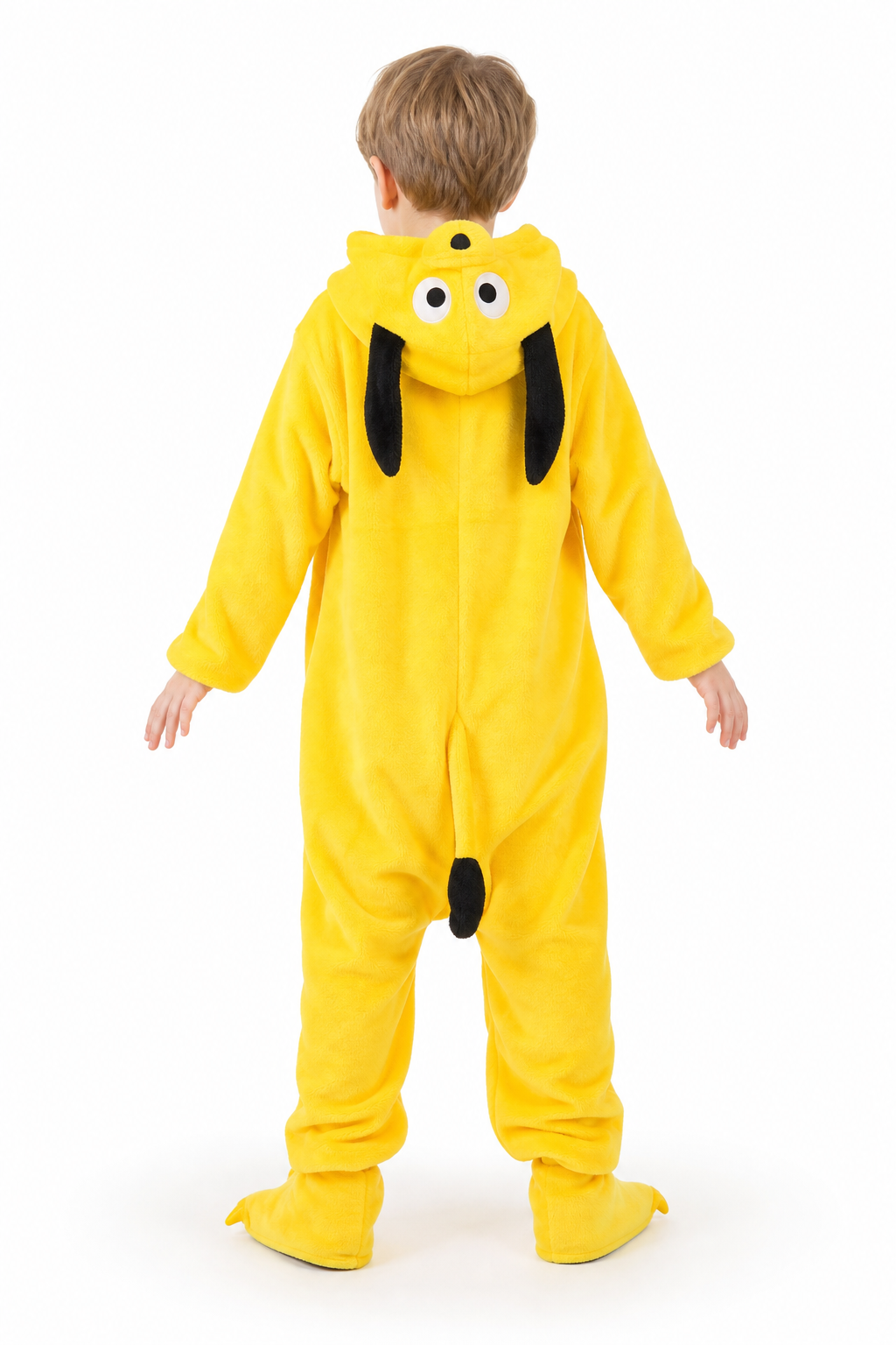 Kids' Hooded Yellow Dog Kigurumi Pajama Onesie