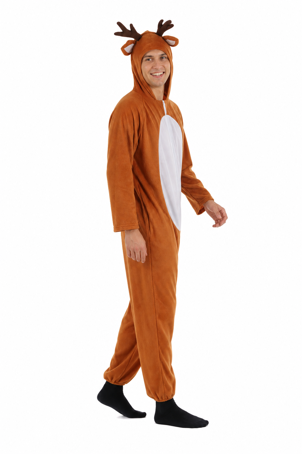 Adult Reindeer Kigurumi Onesie with Antler Hood