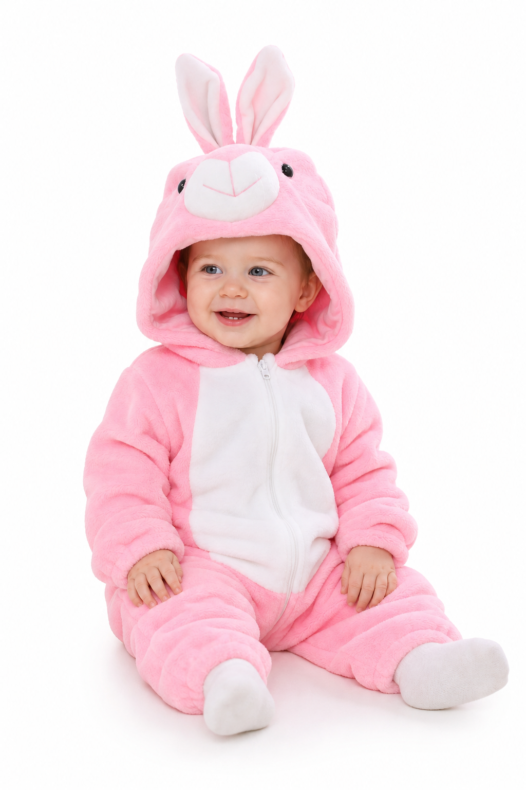 Cute Pink Bunny Baby Plush Kigurumi Onesie