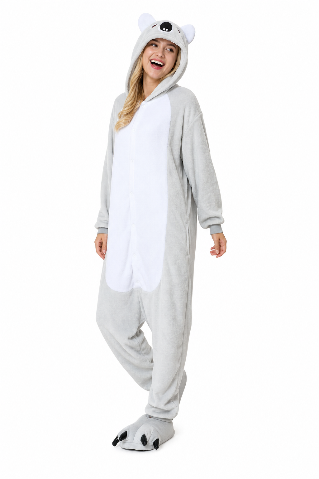 Adult Hooded Grey Koala Kigurumi Onesie
