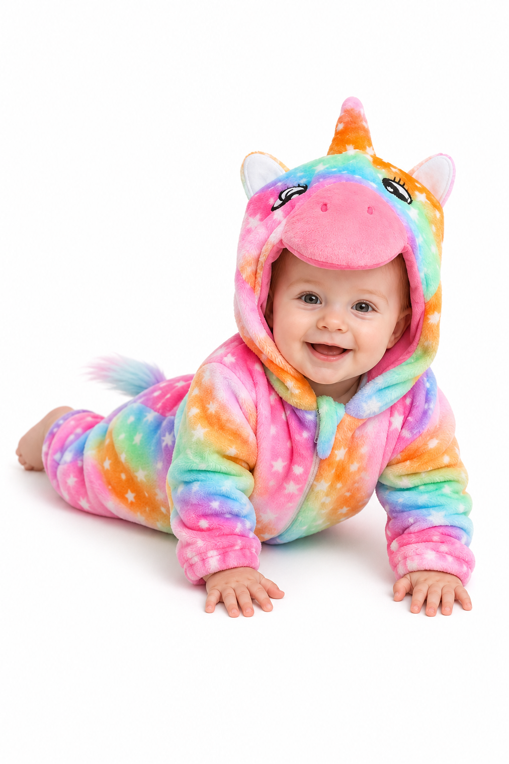 Baby Rainbow Star Unicorn Plush Onesie
