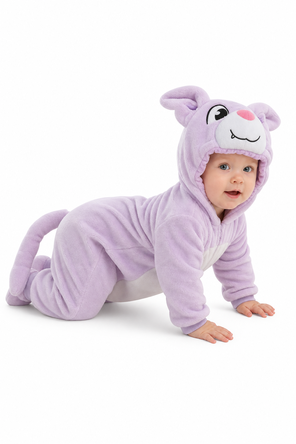 Baby Bat Lavender Plush Cat Hooded Onesie