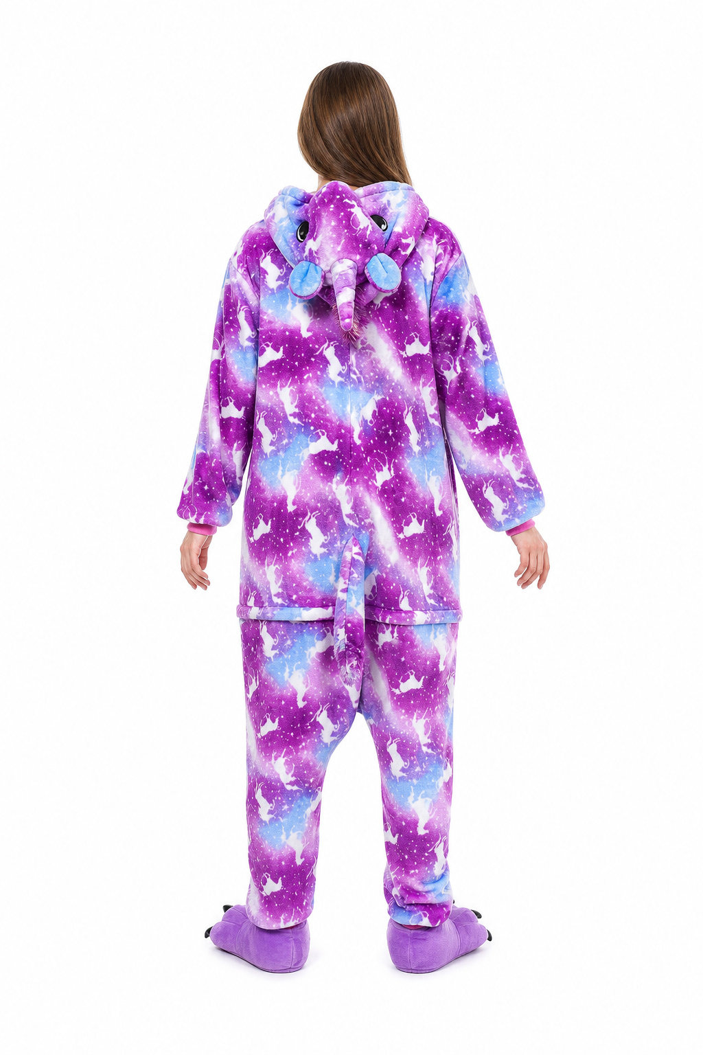 Adult Hooded Blue & Violet Galaxy Unicorn Kigurumi Onesie
