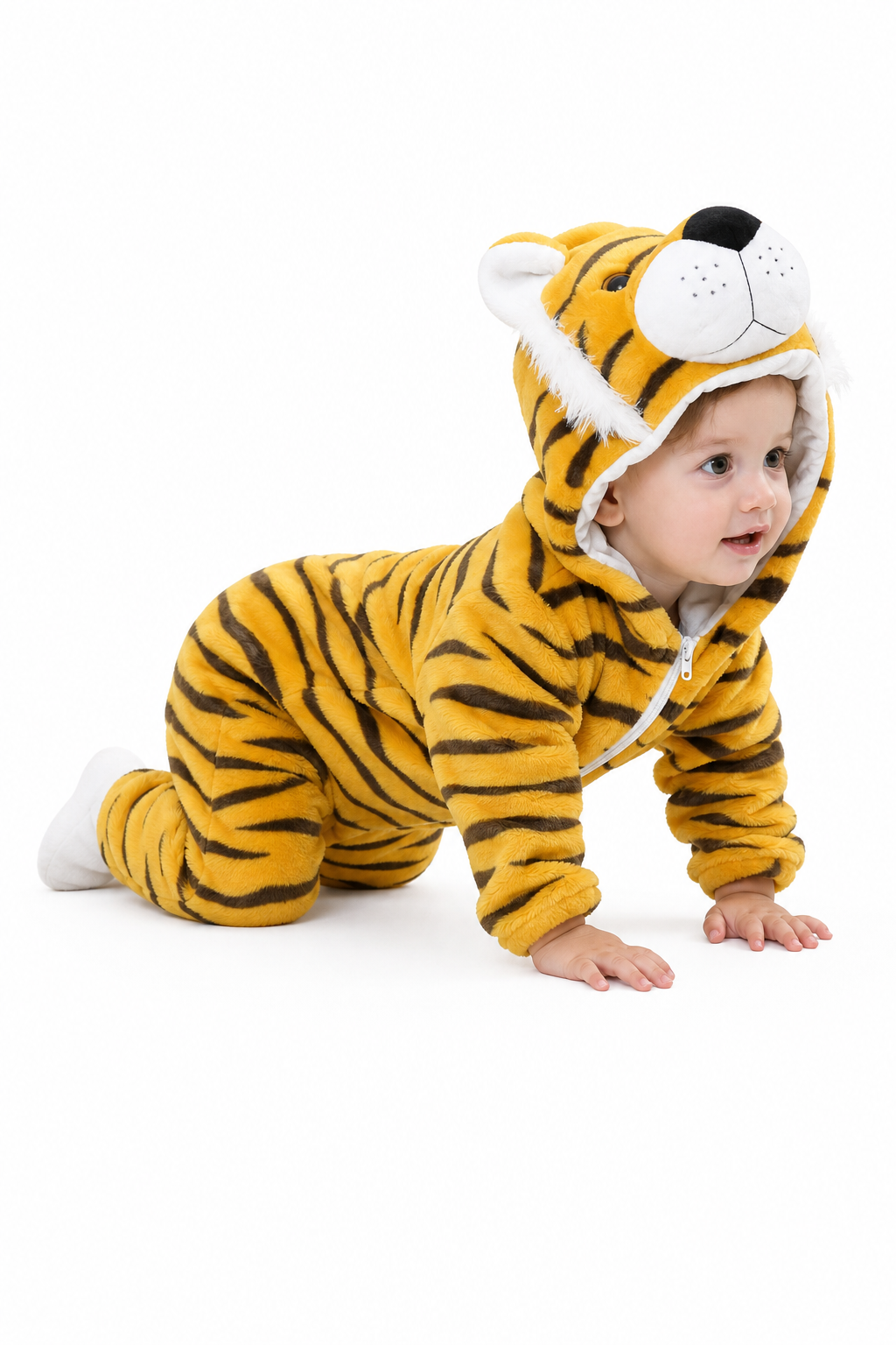 Plush Hooded Tiger Baby Kigurumi Onesie
