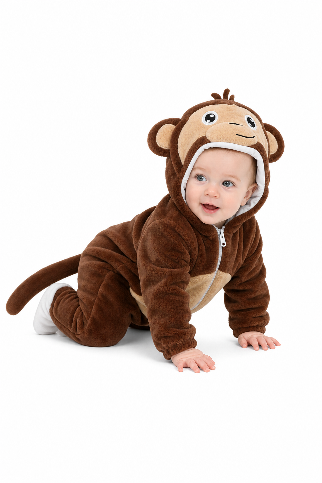 Baby Brown Monkey Kigurumi Onesie with Hood and Tail
