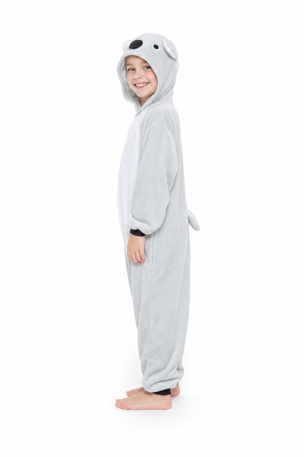 Kids' Hooded Gray Koala Kigurumi Costume Onesie