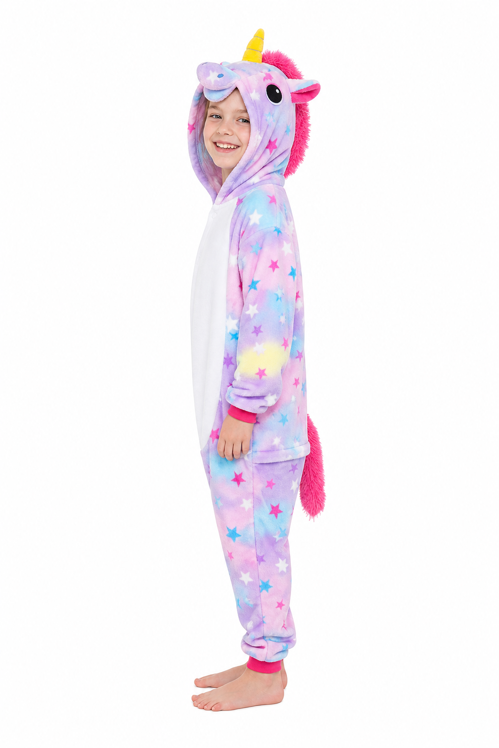Kids' Hooded Pastel Multicolor Star Unicorn Kigurumi Costume Onesie
