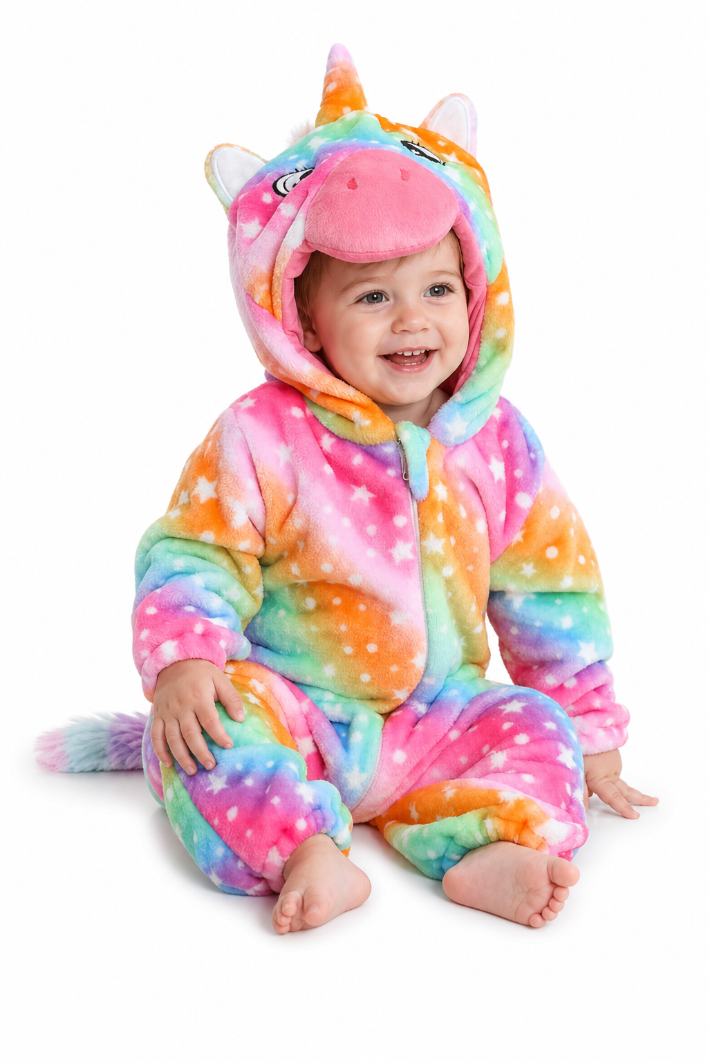 Baby Rainbow Star Unicorn Plush Onesie