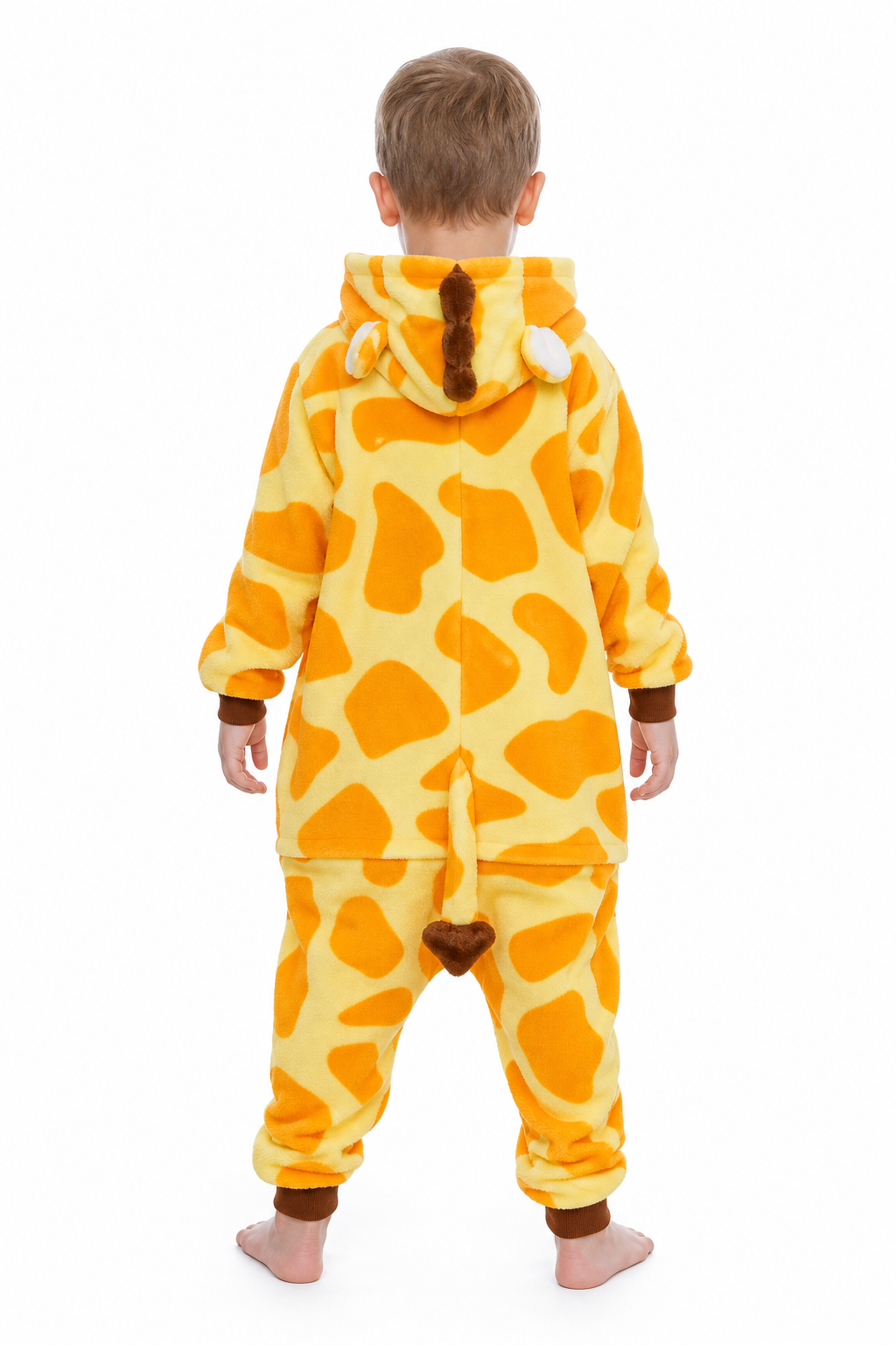 Kids' Hooded Orange Giraffe Kigurumi Costume Onesie