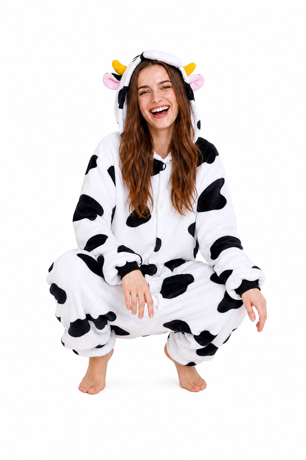Adult Cow Kigurumi Onesie with Horns