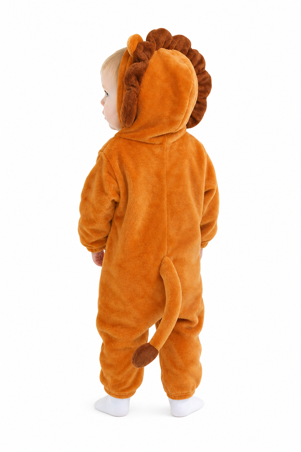 Baby Brown Plush Lion Hooded Onesie